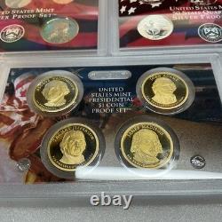 2007 S US Mint Silver Proof Set With Presidential Dollars Coins withBox & COA