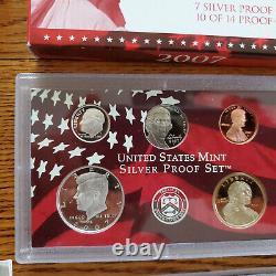 2007-S U. S. Mint Silver Proof Set 14 Coins With Box & COA