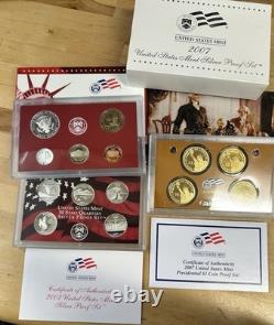 2007-S U. S. Silver Proof Set 14 Coin Set In Boxes with COA & Outer Sleeve