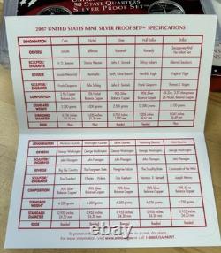 2007-S U. S. Silver Proof Set 14 Coin Set In Boxes with COA & Outer Sleeve