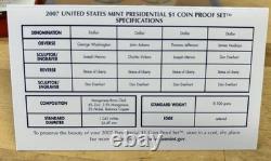 2007-S U. S. Silver Proof Set 14 Coin Set In Boxes with COA & Outer Sleeve
