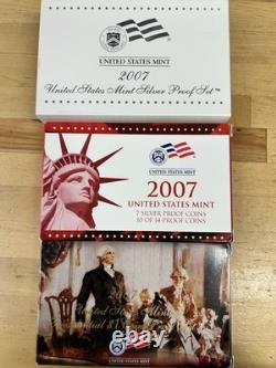 2007-S U. S. Silver Proof Set 14 Coin Set In Boxes with COA & Outer Sleeve