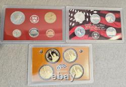 2007 US Mint SILVER PROOF SET with Box and COA, Pres $1 Proof Set 14 Coins