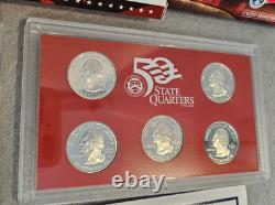 2007 US Mint SILVER PROOF SET with Box and COA, Pres $1 Proof Set 14 Coins