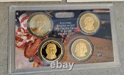 2007 US Mint SILVER PROOF SET with Box and COA, Pres $1 Proof Set 14 Coins