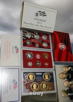 2007 U. S. Mint Silver Proof Set 14 Coins with Box & COA Nice Set