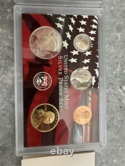 2007 United States Mint 14 Coin Set with Silver Proof 5 state Quarters