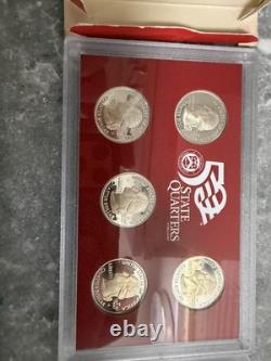 2007 United States Mint 14 Coin Set with Silver Proof 5 state Quarters
