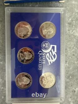 2007 United States Mint 14 Coin Set with Silver Proof 5 state Quarters