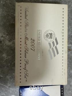 2007 United States Mint 14 Coin Set with Silver Proof 5 state Quarters