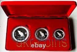 2008 Australia Lunar I Year of the Mouse Silver Proof 3-coin set 1 Oz 1/2 Oz 2Oz