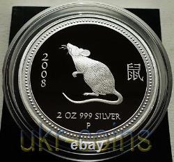 2008 Australia Lunar I Year of the Mouse Silver Proof 3-coin set 1 Oz 1/2 Oz 2Oz