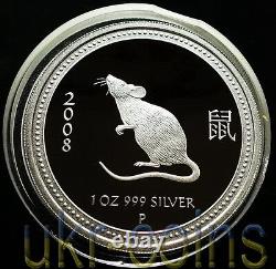 2008 Australia Lunar I Year of the Mouse Silver Proof 3-coin set 1 Oz 1/2 Oz 2Oz