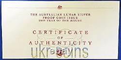 2008 Australia Lunar I Year of the Mouse Silver Proof 3-coin set 1 Oz 1/2 Oz 2Oz
