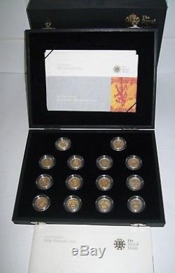 2008 Royal Mint 25th Anniversary Silver Proof One Pound Coin Set