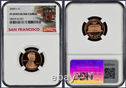 2008-S 14-coin Silver Proof Set NGC Graded PF68 Ultra Cameo Cable Car label