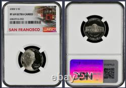 2008-S 14-coin Silver Proof Set NGC Graded PF68 Ultra Cameo Cable Car label