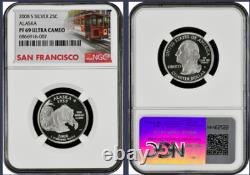 2008-S 14-coin Silver Proof Set NGC Graded PF68 Ultra Cameo Cable Car label