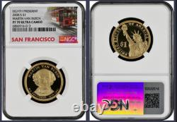 2008-S 14-coin Silver Proof Set NGC Graded PF68 Ultra Cameo Cable Car label