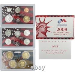 2008 Silver Proof Set U. S. Mint Original Government Packaging OGP COA
