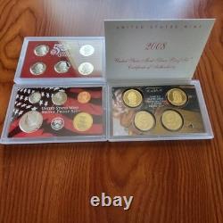 2008 Silver Proof Set With Coa Spot Free Beautiful Coins