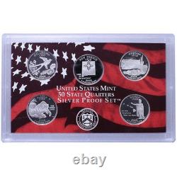 2008 US Mint Silver Proof set 90% state Quarters Kennedy (OGP) 14 coins