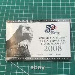2008 U. S. Mint 50 State Quarters Silver Proof Set