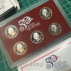 2008 U. S. Mint 50 State Quarters Silver Proof Set