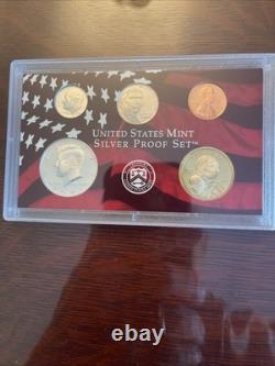 2008 United States Mint Silver Proof Set, COA, Box, 14 Coins
