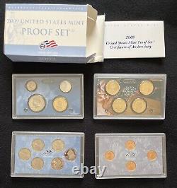 2009, 2010, 2011 & 2012 US Mint Proof Coin Sets (4 complete sets + COA)