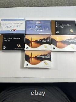 2009-2015 United States Mint Proof Sets. All COAs And Boxes