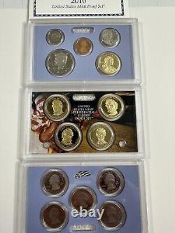 2009-2015 United States Mint Proof Sets. All COAs And Boxes