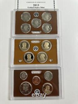 2009-2015 United States Mint Proof Sets. All COAs And Boxes