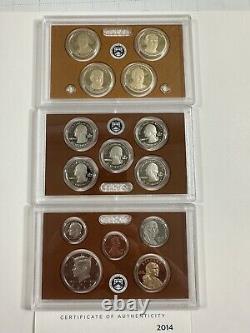 2009-2015 United States Mint Proof Sets. All COAs And Boxes