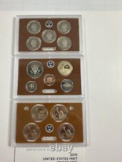 2009-2015 United States Mint Proof Sets. All COAs And Boxes