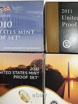 2009-2015 United States Mint Proof Sets. All COAs And Boxes