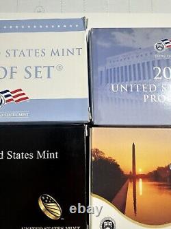 2009-2015 United States Mint Proof Sets. All COAs And Boxes