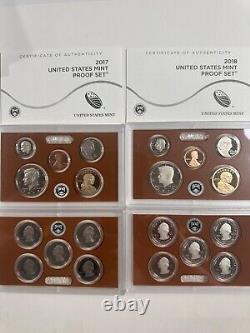 2009-2019 US Mint Proof Sets Fantastic Condition. Box/COAs