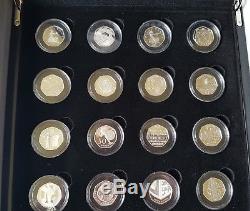 2009 Royal Mint 16 Coin Silver Proof 50p Set Including Kew Gardens and 92/93 EEC