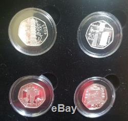 2009 Royal Mint 16 Coin Silver Proof Fifty Pence Piece 50p Set Inc Kew Gardens