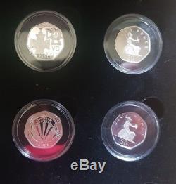 2009 Royal Mint 16 Coin Silver Proof Fifty Pence Piece 50p Set Inc Kew Gardens