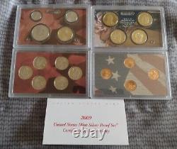 2009-S & 2010-S US Mint Silver Proof Sets in OGP with COA