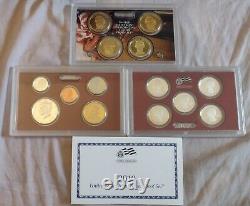 2009-S & 2010-S US Mint Silver Proof Sets in OGP with COA
