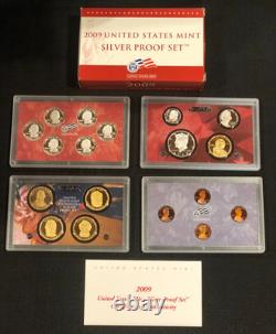 2009-S SILVER PROOF SET State Quarters (18 Coins) U. S. Mint withBox & COA