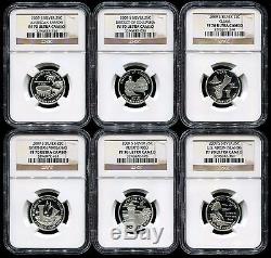 2009 S Silver Proof Quarters NGC PF70 Ultra Cameo Set DC & US Territories