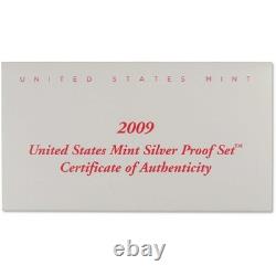 2009 Silver Proof Set U. S. Mint Original Government Packaging OGP COA