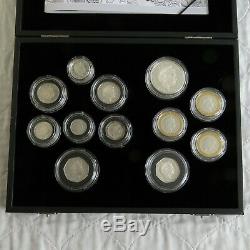 2009 UK 12 COIN SILVER PROOF SET WITH KEW 50 PENCE boxed/coa