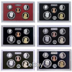 2010-2015 S Proof Set Run Box & COA 90% Silver US Mint 6 Sets 84 Coins