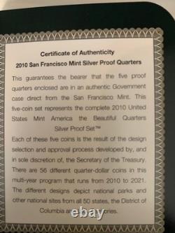 2010-2017 America the Beautiful SF Mint Silver Proof 40 Quarter Set OGP