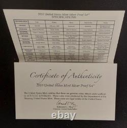 2010 S U. S. Mint Complete SILVER PROOF SET with OGP Box And COA 14 Coins